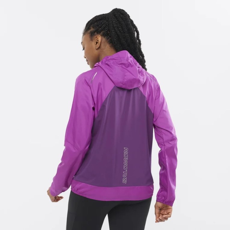 Purple Salomon Bonatti Cross Wind Women's Shell Jackets | IE BA3192